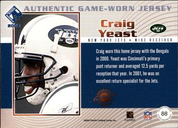 2002 Pacific Private Stock Reserve - Game Worn Jerseys #88 Craig Yeast Back