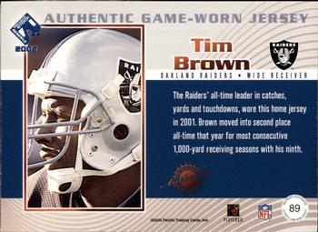 2002 Pacific Private Stock Reserve - Game Worn Jerseys #89 Tim Brown Back