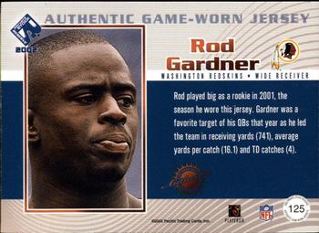 2002 Pacific Private Stock Reserve - Game Worn Jerseys #125 Rod Gardner Back