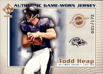 2002 Pacific Private Stock Reserve - Game Worn Jerseys Logos #10 Todd Heap Front