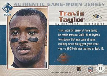 2002 Pacific Private Stock Reserve - Game Worn Jerseys Logos #11 Travis Taylor Back