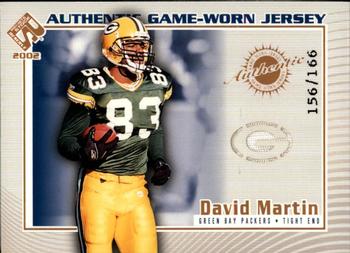 2002 Pacific Private Stock Reserve - Game Worn Jerseys Logos #54 David Martin Front