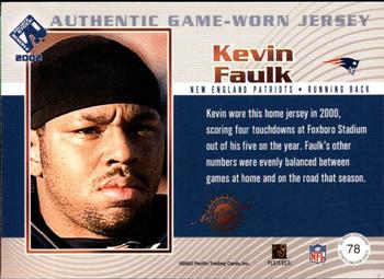 2002 Pacific Private Stock Reserve - Game Worn Jerseys Logos #78 Kevin Faulk Back