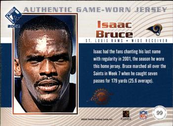 2002 Pacific Private Stock Reserve - Game Worn Jerseys Logos #99 Isaac Bruce Back