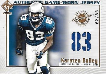 2002 Pacific Private Stock Reserve - Game Worn Jerseys Numbers #48 Karsten Bailey Front