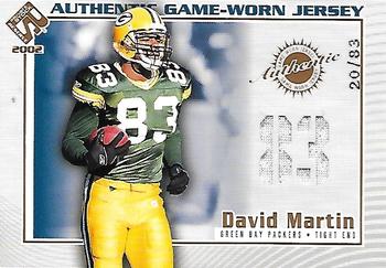 2002 Pacific Private Stock Reserve - Game Worn Jerseys Numbers #54 David Martin Front