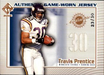 2002 Pacific Private Stock Reserve - Game Worn Jerseys Numbers #74 Travis Prentice Front