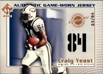 2002 Pacific Private Stock Reserve - Game Worn Jerseys Numbers #88 Craig Yeast Front