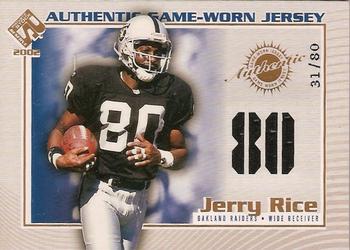 2002 Pacific Private Stock Reserve - Game Worn Jerseys Numbers #92 Jerry Rice Front