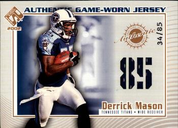 2002 Pacific Private Stock Reserve - Game Worn Jerseys Numbers #123 Derrick Mason Front