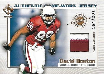 2002 Pacific Private Stock Reserve - Game Worn Jerseys Patches #1 David Boston Front
