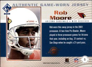 2002 Pacific Private Stock Reserve - Game Worn Jerseys Patches #5 Rob Moore Back