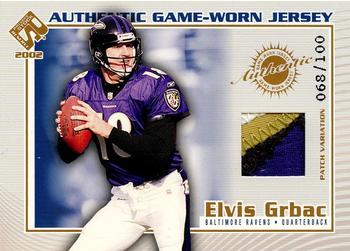 2002 Pacific Private Stock Reserve - Game Worn Jerseys Patches #13 Elvis Grbac Front