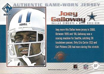 2002 Pacific Private Stock Reserve - Game Worn Jerseys Patches #37 Joey Galloway Back