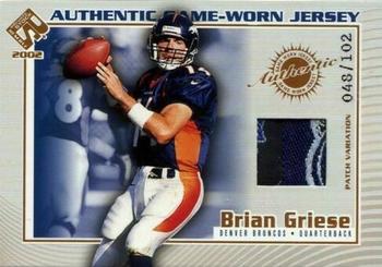 2002 Pacific Private Stock Reserve - Game Worn Jerseys Patches #44 Brian Griese Front