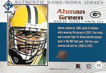 2002 Pacific Private Stock Reserve - Game Worn Jerseys Patches #53 Ahman Green Back