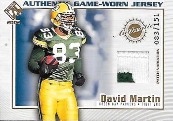 2002 Pacific Private Stock Reserve - Game Worn Jerseys Patches #54 David Martin Front
