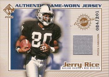 2002 Pacific Private Stock Reserve - Game Worn Jerseys Patches #92 Jerry Rice Front