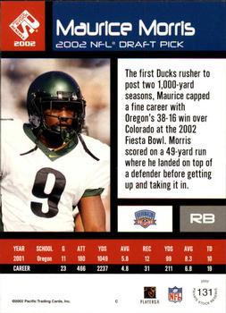 2002 Pacific Private Stock Reserve - Retail Rookies #131 Maurice Morris Back
