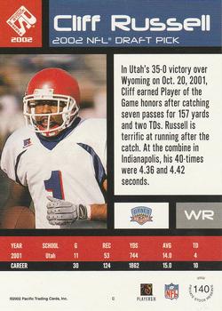 2002 Pacific Private Stock Reserve - Retail Rookies #140 Cliff Russell Back