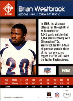 2002 Pacific Private Stock Reserve - Retail Rookies #149 Brian Westbrook Back