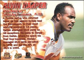 1996 Pacific Dynagon #P-138 Alvin Harper Back