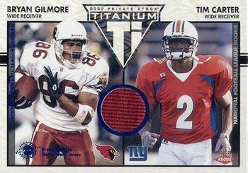 2002 Pacific Private Stock Titanium - Blue Jerseys #105 Bryan Gilmore / Tim Carter Front