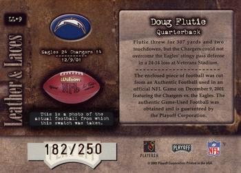 2002 Playoff Absolute Memorabilia - Leather and Laces #LL-9 Doug Flutie Back
