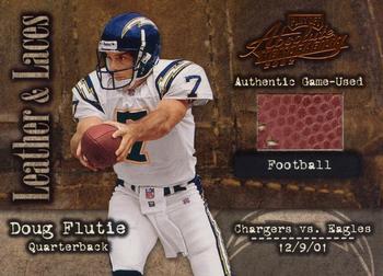 2002 Playoff Absolute Memorabilia - Leather and Laces #LL-9 Doug Flutie Front