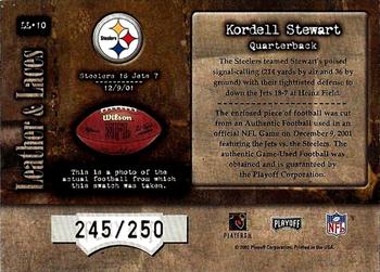 2002 Playoff Absolute Memorabilia - Leather and Laces #LL-10 Kordell Stewart Back