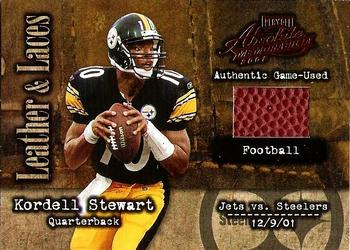 2002 Playoff Absolute Memorabilia - Leather and Laces #LL-10 Kordell Stewart Front