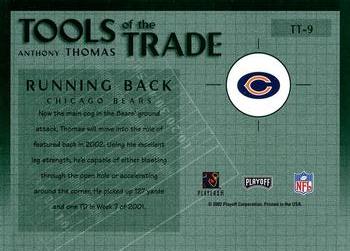 2002 Playoff Absolute Memorabilia - Tools of the Trade #TT-9 Anthony Thomas Back