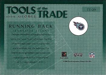 2002 Playoff Absolute Memorabilia - Tools of the Trade #TT-20 Eddie George Back