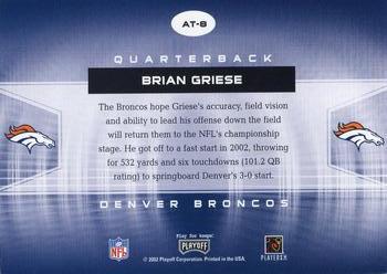 2002 Playoff Contenders - All-Time Contenders #AT-8 Brian Griese Back