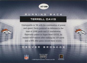 2002 Playoff Contenders - All-Time Contenders #AT-29 Terrell Davis Back