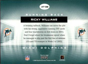 2002 Playoff Contenders - All-Time Contenders #AT-32 Ricky Williams Back