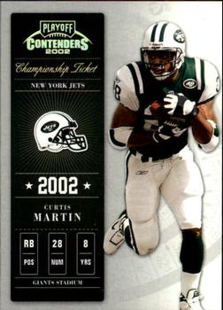 2002 Playoff Contenders - Championship Ticket #10 Curtis Martin Front