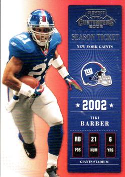 2002 Playoff Contenders - Championship Ticket #57 Tiki Barber Front