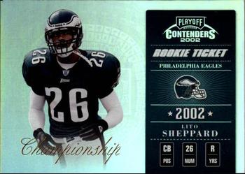 2002 Playoff Contenders - Championship Ticket #152 Lito Sheppard Front