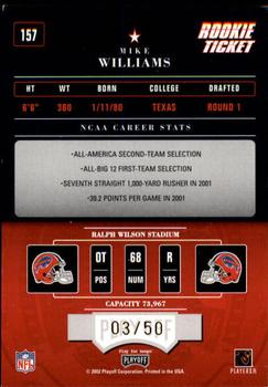 2002 Playoff Contenders - Championship Ticket #157 Mike Williams Back