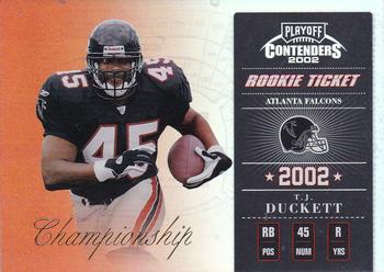 2002 Playoff Contenders - Championship Ticket #173 T.J. Duckett Front