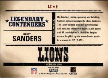 2002 Playoff Contenders - Legendary Contenders #LC-9 Barry Sanders Back
