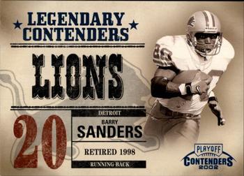 2002 Playoff Contenders - Legendary Contenders #LC-9 Barry Sanders Front
