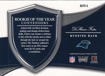 2002 Playoff Contenders - Rookie of the Year Contenders #ROY-4 DeShaun Foster Back