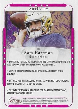 2023 SAGE Artistry #109 Sam Hartman Back