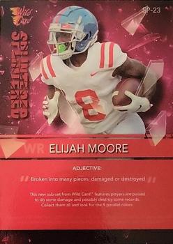 2021 Wild Card Alumination - Splintered Red Chase Pink Holo-Lux #SP-23 Elijah Moore Back