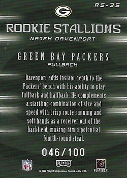 2002 Playoff Honors - Rookie Stallions Autographs #RS-35 Najeh Davenport Back