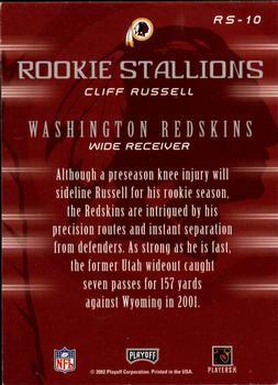 2002 Playoff Honors - Rookie Stallions #RS-10 Cliff Russell Back