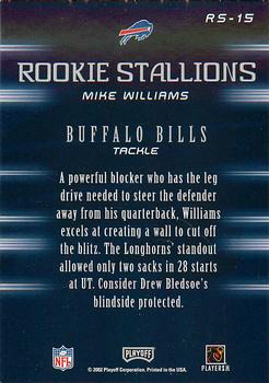 2002 Playoff Honors - Rookie Stallions #RS-15 Mike Williams Back