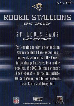 2002 Playoff Honors - Rookie Stallions #RS-18 Eric Crouch Back